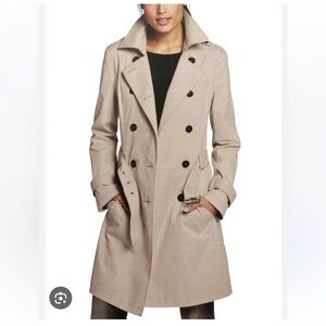 S-Curve Beige Double-Breasted Women's Trench Coat EUR 40/US8-10
